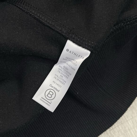 Athleta Black Triumph Full Zip Hoodie Jacket size Large Athletic Thumb Holes I - Picture 9 of 11